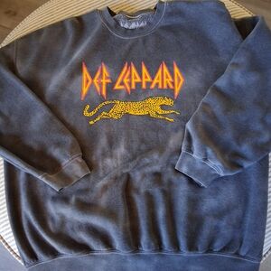 Def Leppard Charcoal Gray Crew Neck Sweater Unisex